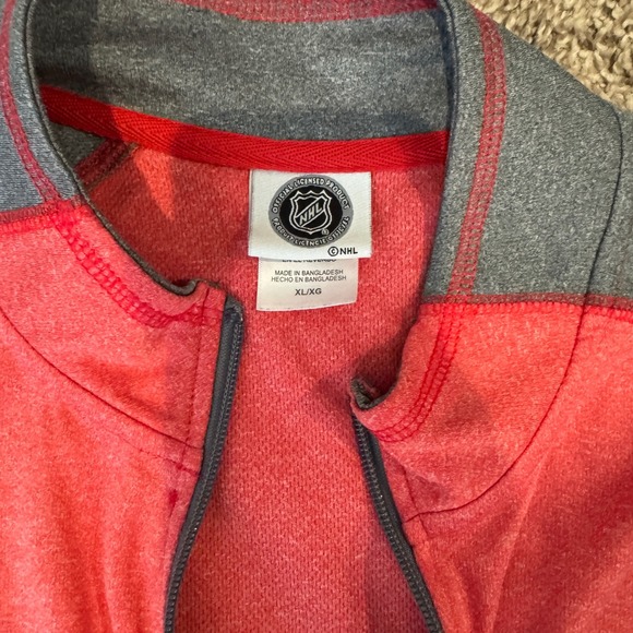 NHL Chicago Blackhawks Pullover 1/4 Zip Up Coral Gray XL/XG Long Sleeve - Picture 5 of 11